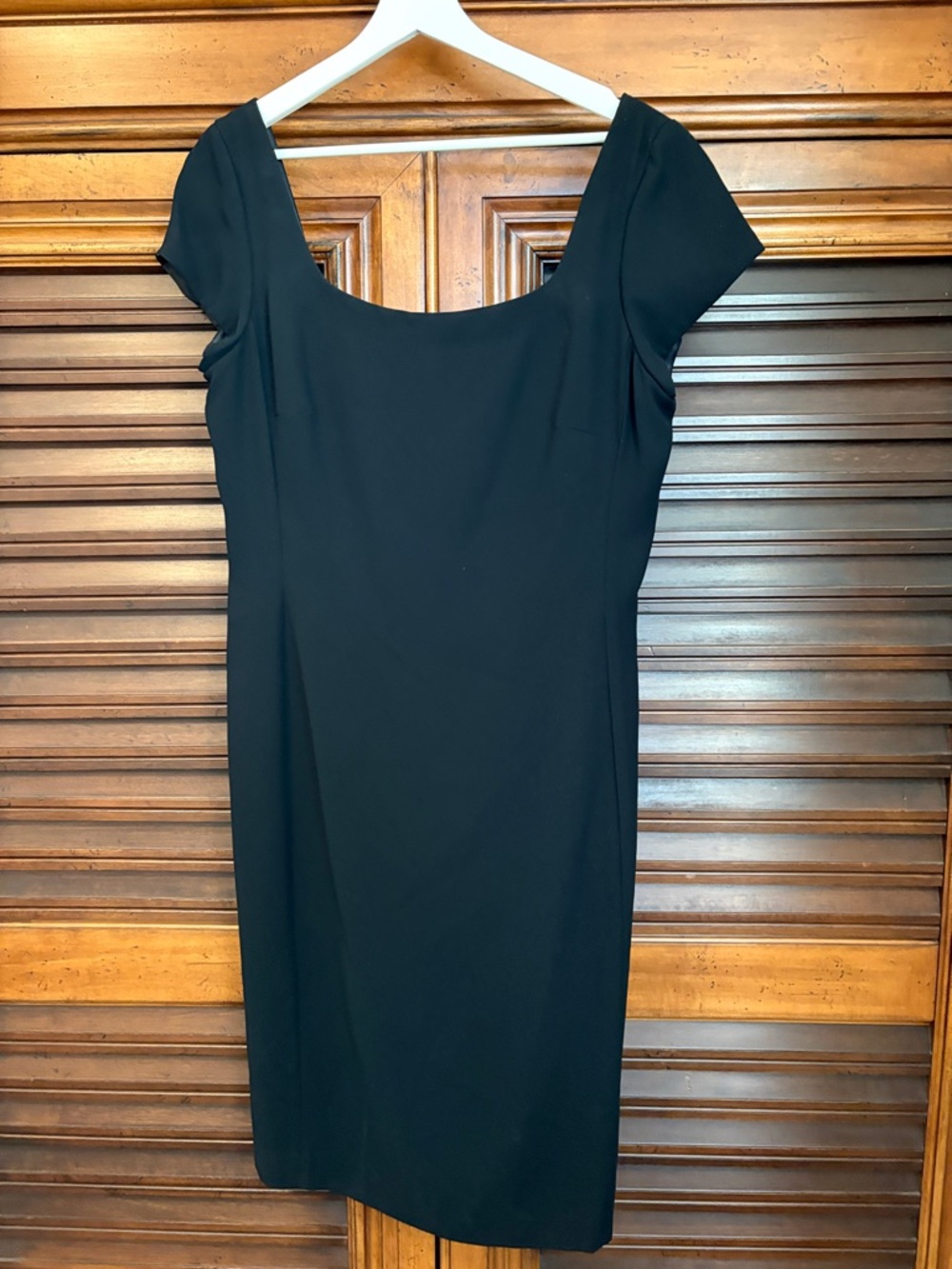 Evan Picone Classic Black Scoop Neck Ponte Sheath Dress